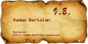 Vadas Bertalan névjegykártya